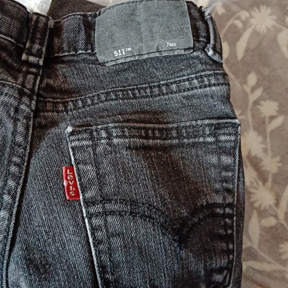 Cool Levi's 511 black Sz 7 Reg slim/adjustable waist jeans - Picture 7 of 9